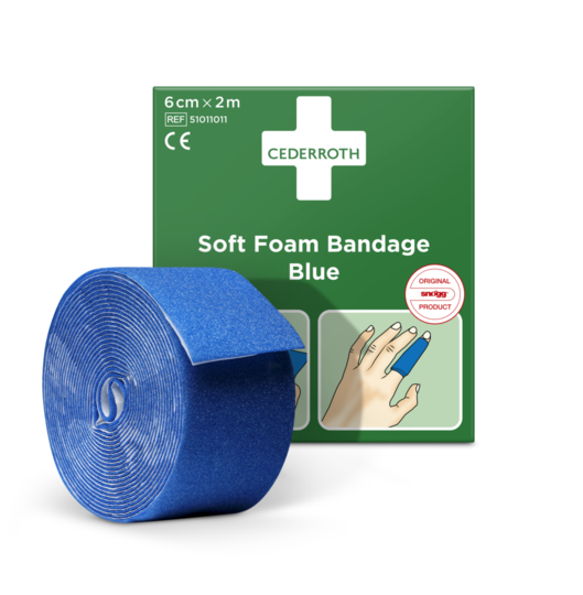 Cederroth 51011011 Soft Foam Bandage Blue 6 cm x 2 mtr