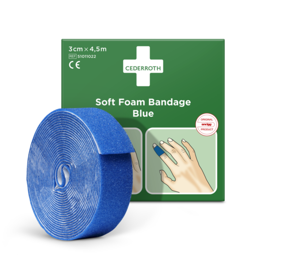 Cederroth 51011022 Soft Foam Bandage Blue 3 cm x 4.5 mtr