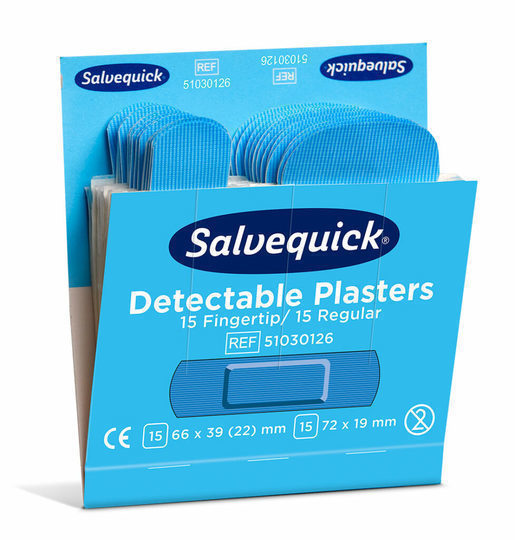 Cederroth 51030126 Salvequick Blue Detectable Pleisters Vingertop/Normaal 30 pcs/refill