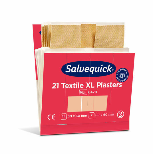 Cederroth 6470 Salvequick Extra Grote Textielpleisters 21 pcs/refill