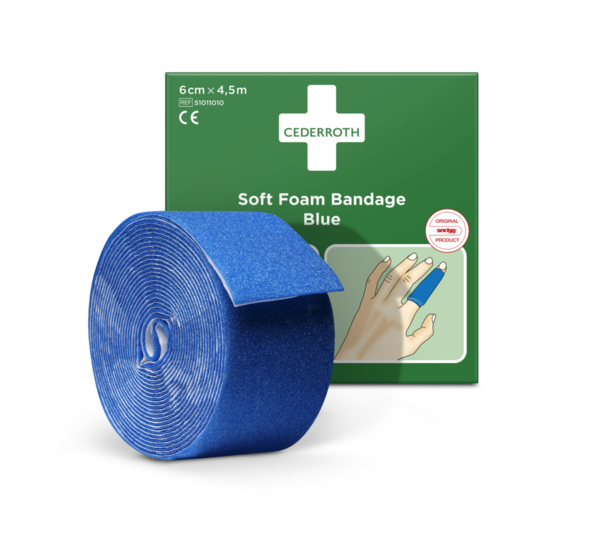 Cederroth 51011010 Soft Foam Bandage Blue 6 cm x 4.5 mtr